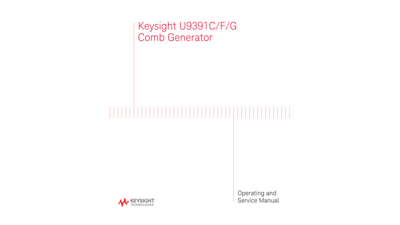 U9391C/F/G Comb Generator Operating and Service Manual